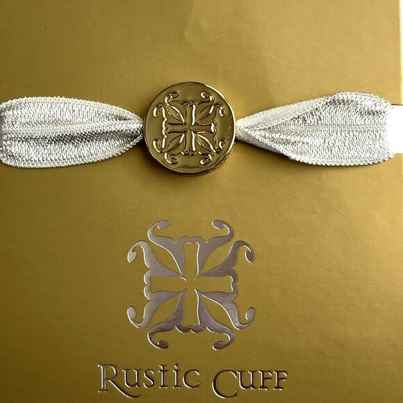 Rustic Cuff Easy Wear Bracelet Silver and Gold Logo NEW - Picture 1 of 1